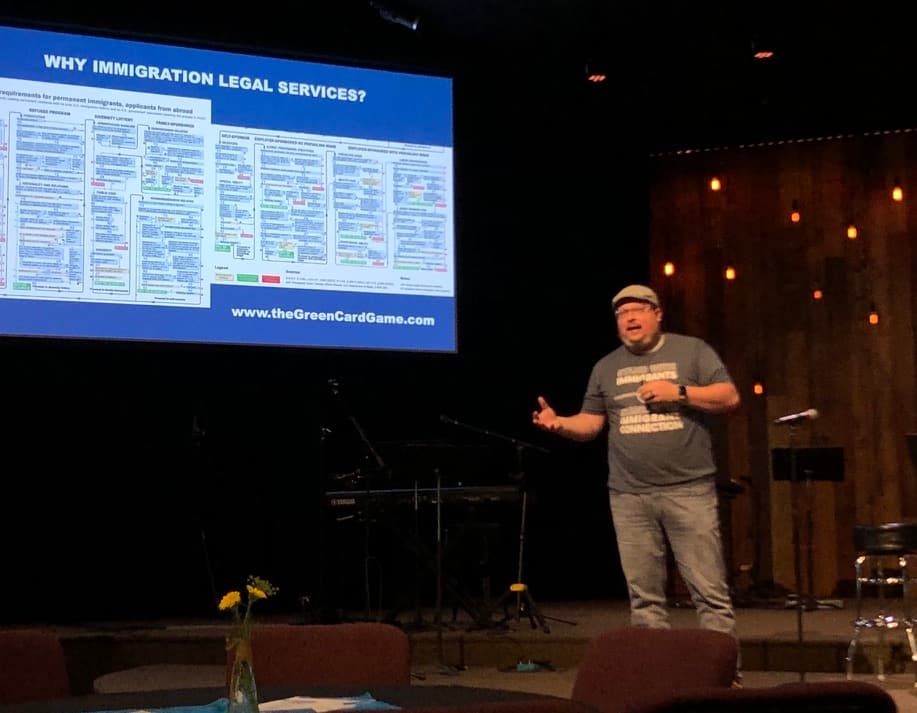 Immigrant Connection leader explaining the importance of Immigrant Connection