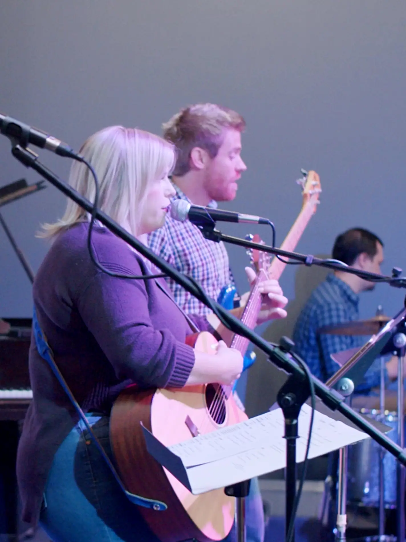 Worship band playing