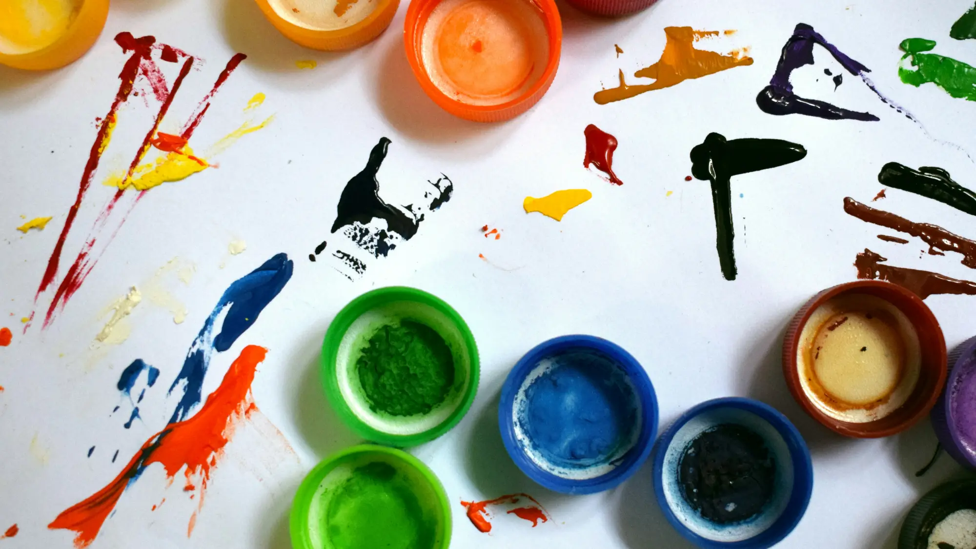 Paper covered in different paints